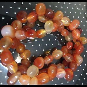 Gorgeous tumbled Carnelian Multi Strand Bracelet